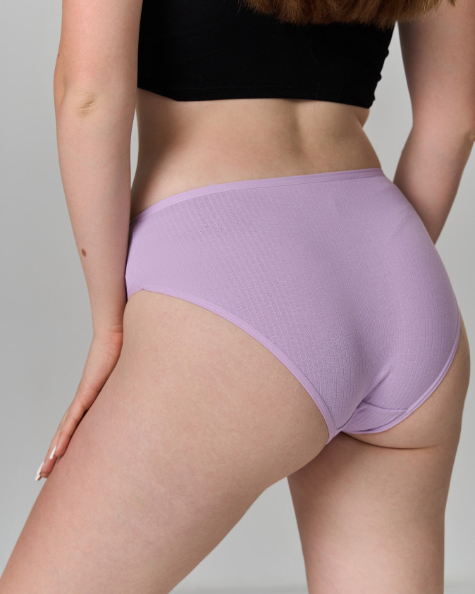 Однотонні трусики в рубчик Plus Size - кольоровий мікс