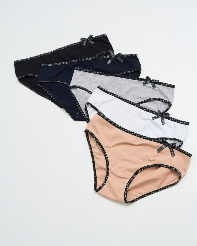 Жіночі трусики Plus Size сліпи - з обрамленням у горошок