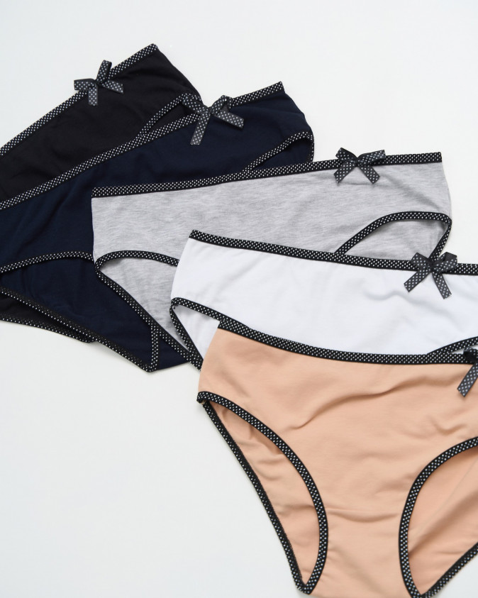 Жіночі трусики Plus Size сліпи - з обрамленням у горошок