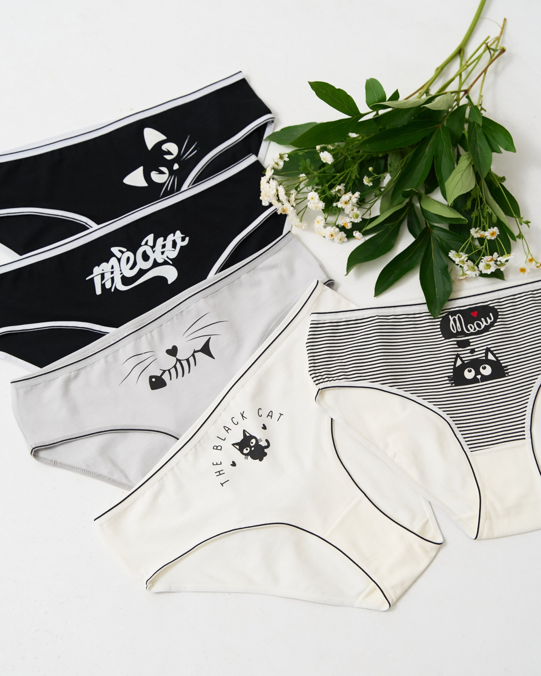 Жіночі трусики Plus Size - мікс з котиками