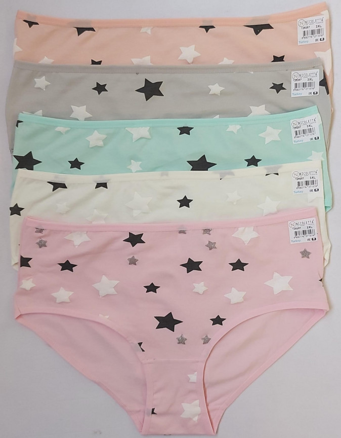 Жіночі трусики Plus Size - Зірочки - широкий бік