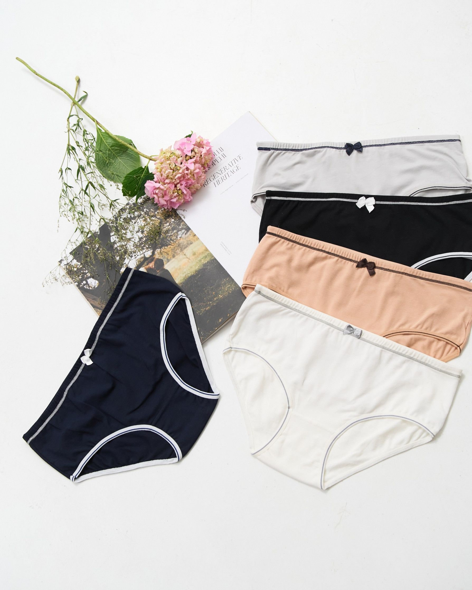 Женские трусики Plus Size с окантовкой - базовые цвета