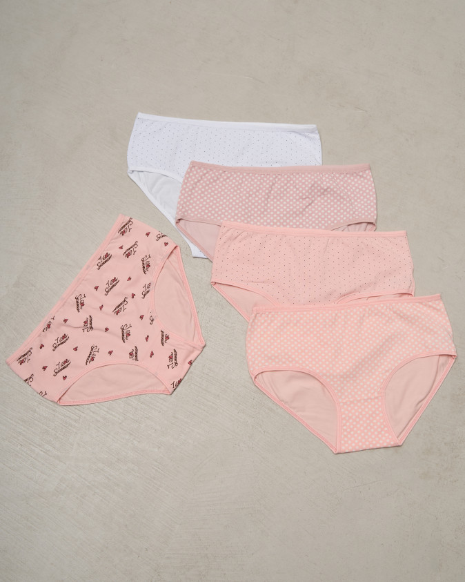 Жіночі трусики Plus Size - ніжний мікс із малюнками