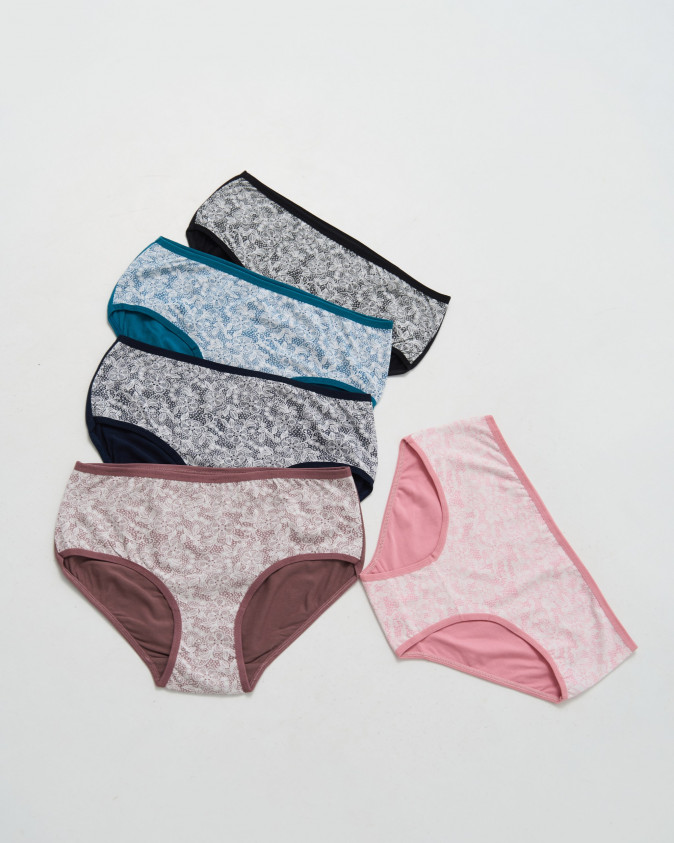 Жіночі трусики Plus Size кольоровий мікс - Орнамент