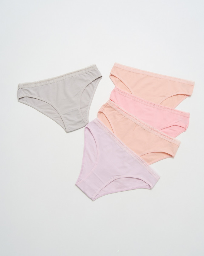 Жіночі трусики світлий мікс - мереживо по резинці