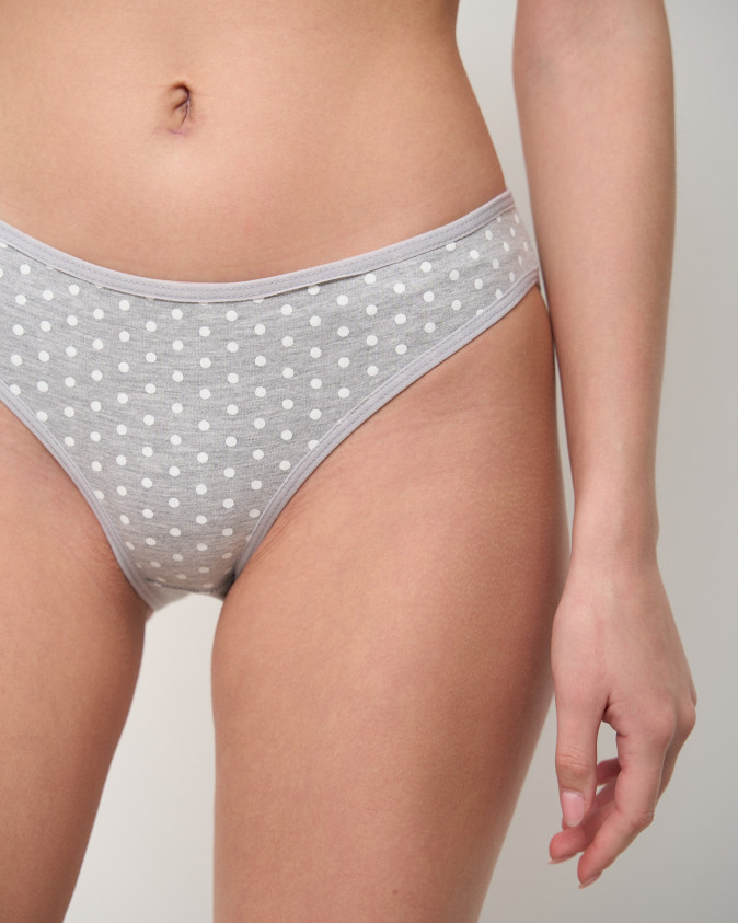 Жіночі трусики бавовняні - світло-рожеві в горох