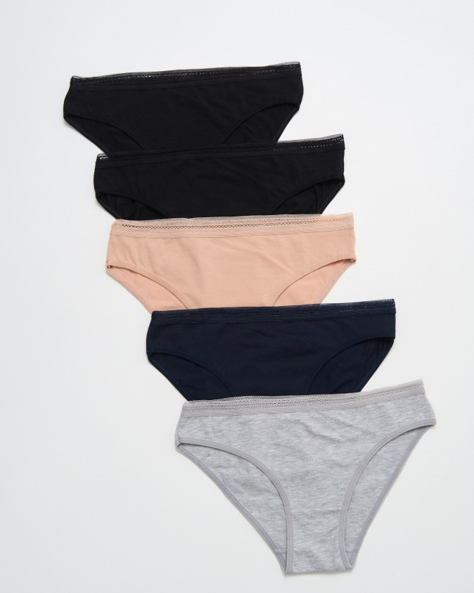 Жіночі трусики однотонний мікс - мереживо по резинці