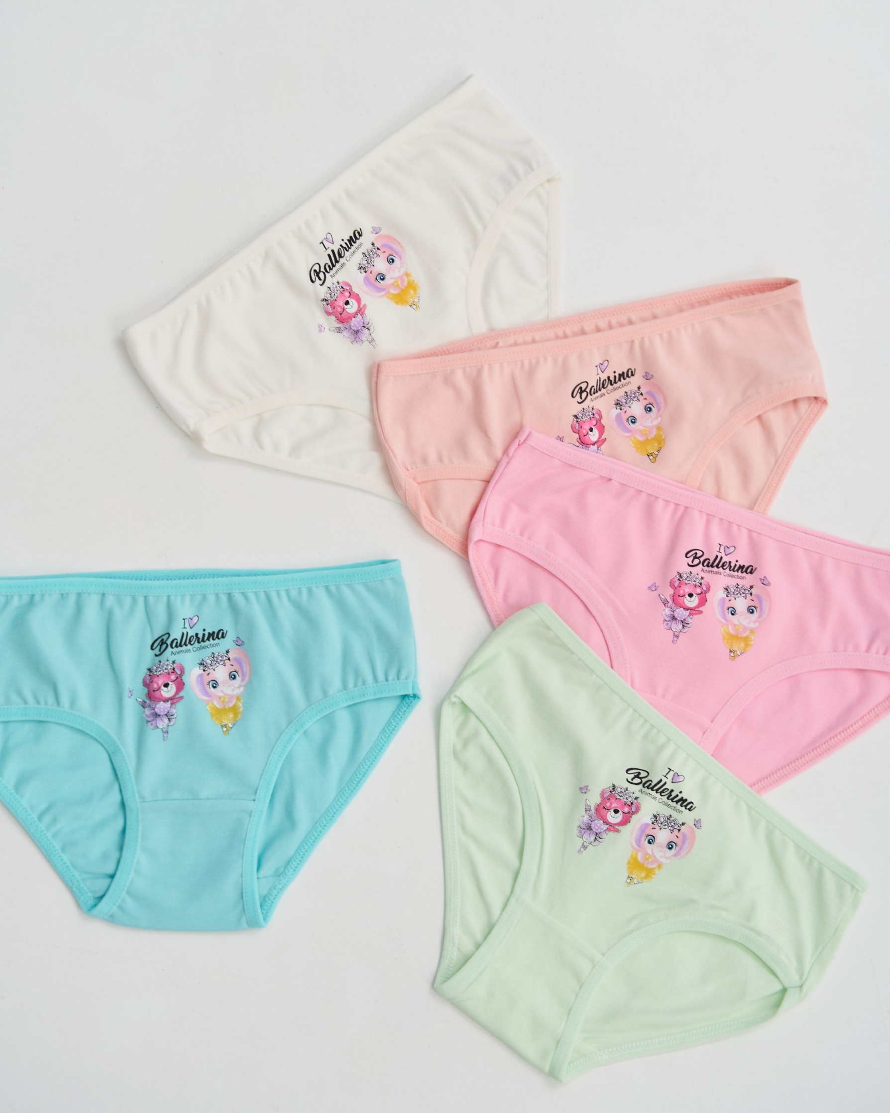 Детские трусики для девочки - цветные с балеринками