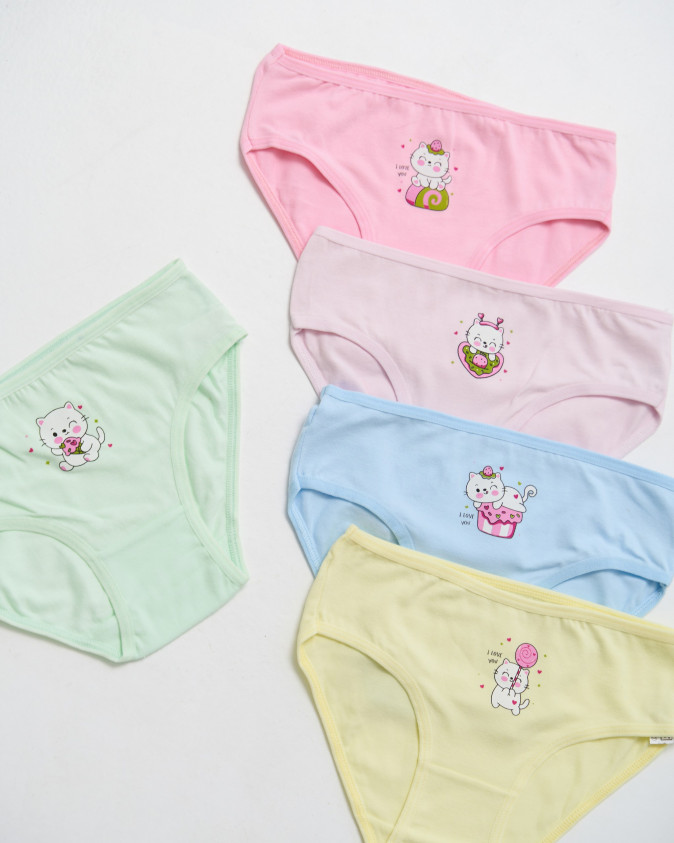 Дитячі трусики для дівчинки - кумедні котики