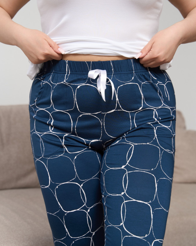 Жіночі піжамні штани віскоза Plus size - кола