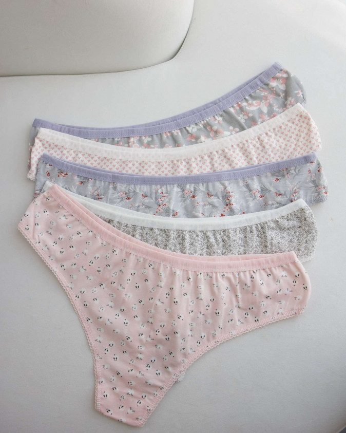 Жіночі стрінги Plus Size з мереживом по ніжці - від 5 шт