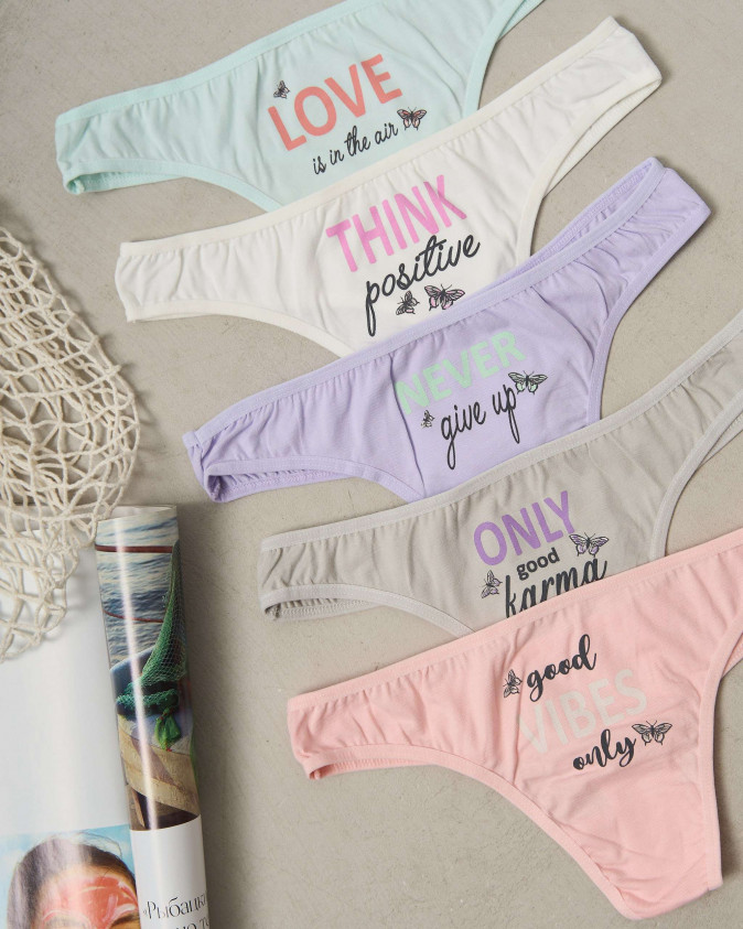 Жіночі стрінги з різними написами