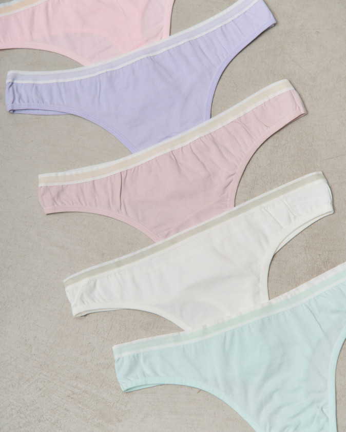 Жіночі стрінги бавовна - пастельний мікс