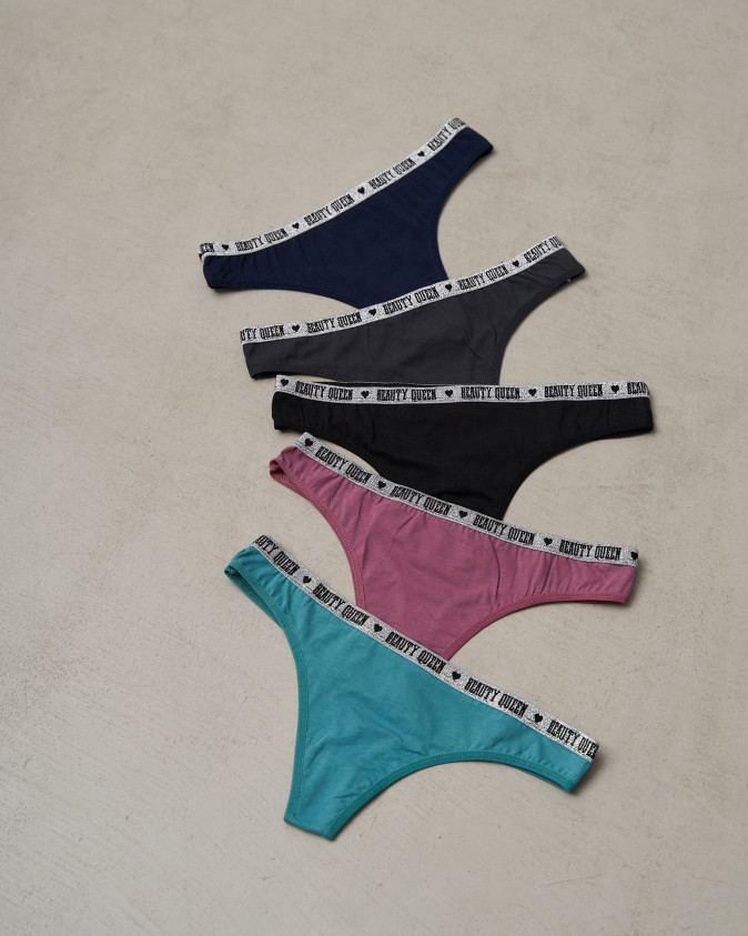 Жіночі стрінги із написом по резинці