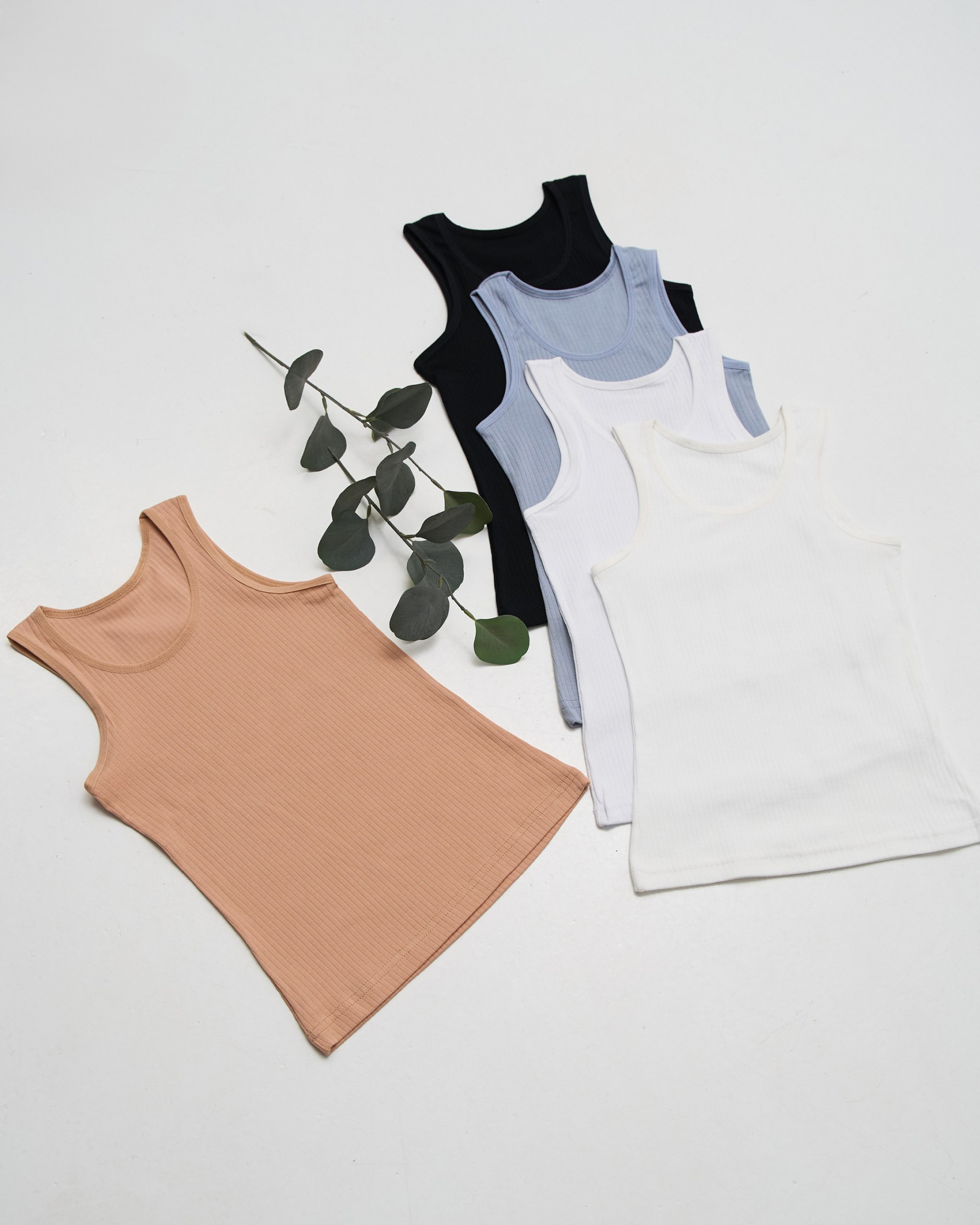 Майка на девочку, широкая бретель - в рубчик - микс