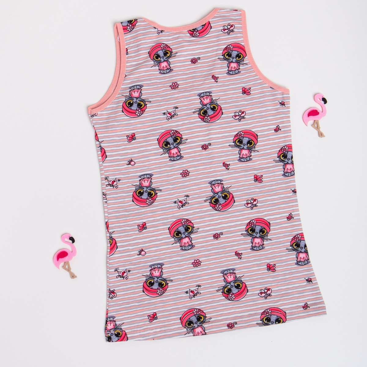 Майка на дівчинку-підлітка широка бретель - Котики выд 3 шт.