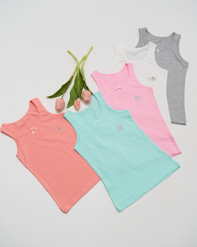 Майка на дівчинку, кольоровий мікс зі стразиками