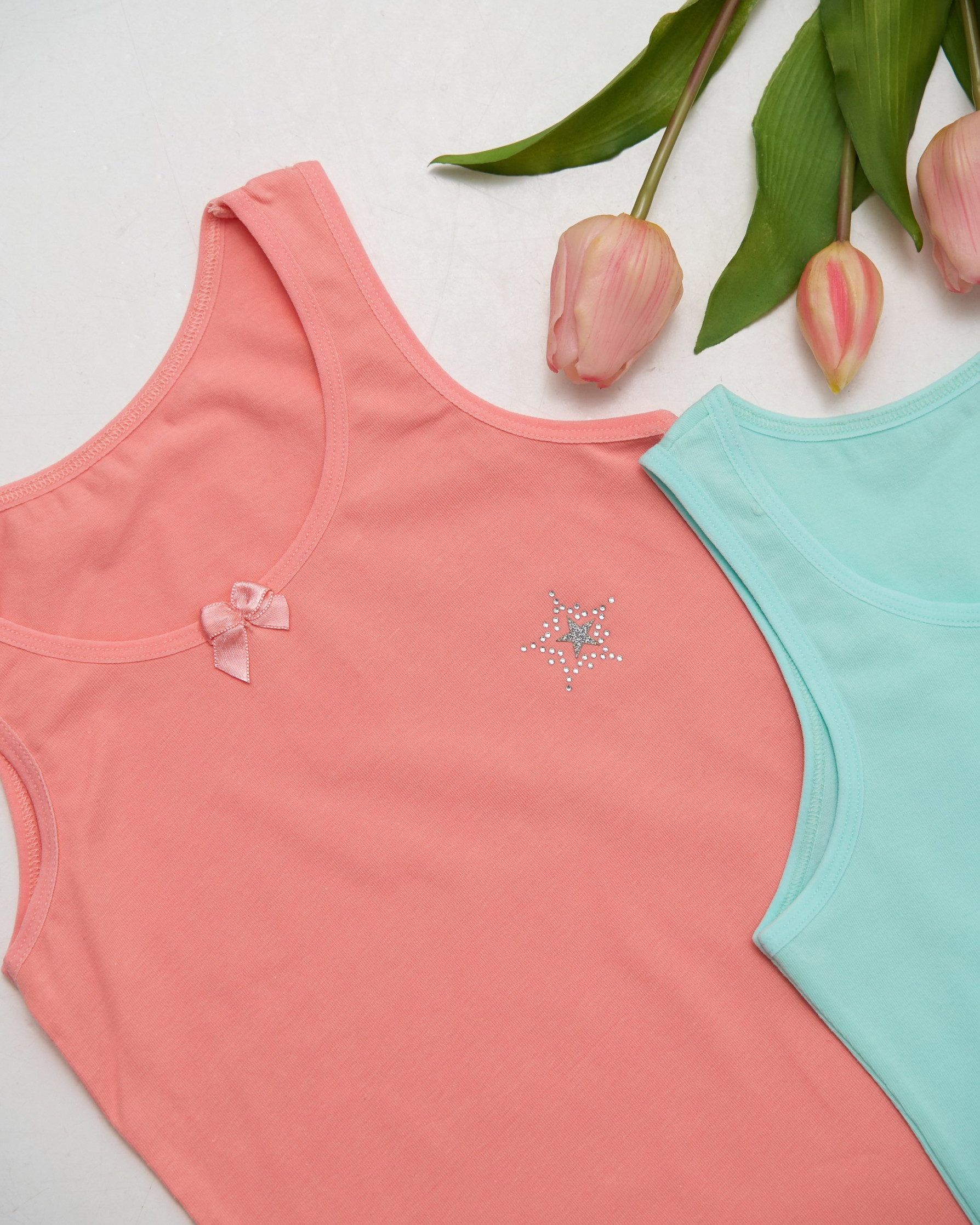 Майка на дівчинку, кольоровий мікс зі стразиками