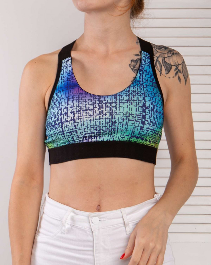 Спортивний жіночий топік - Яскрава мозаїка