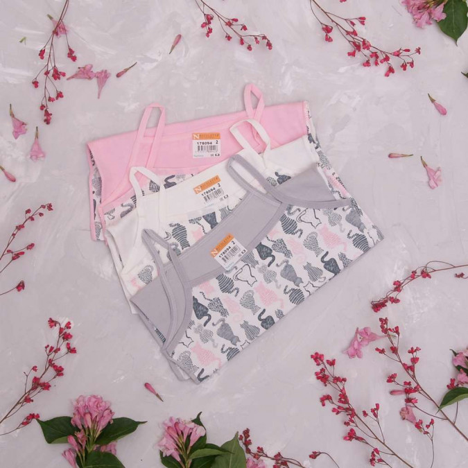 Майка на дівчинку - тонка бретель - Котики