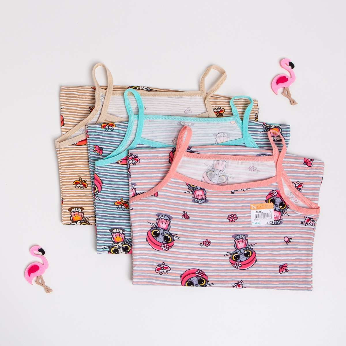 Майка на дівчинку - тонка бретель - Смужки