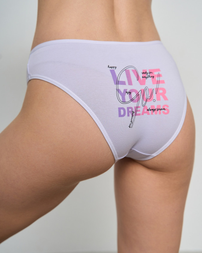 Трусики жіночі бавовняні - позаду із написом