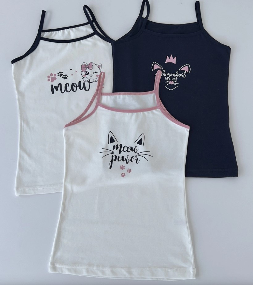 Майка на девочку тонкая бретель - Котята