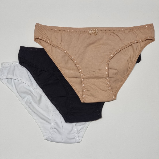 Жіночі трусики Plus Size з серцями по гумці - Однотонний мікс