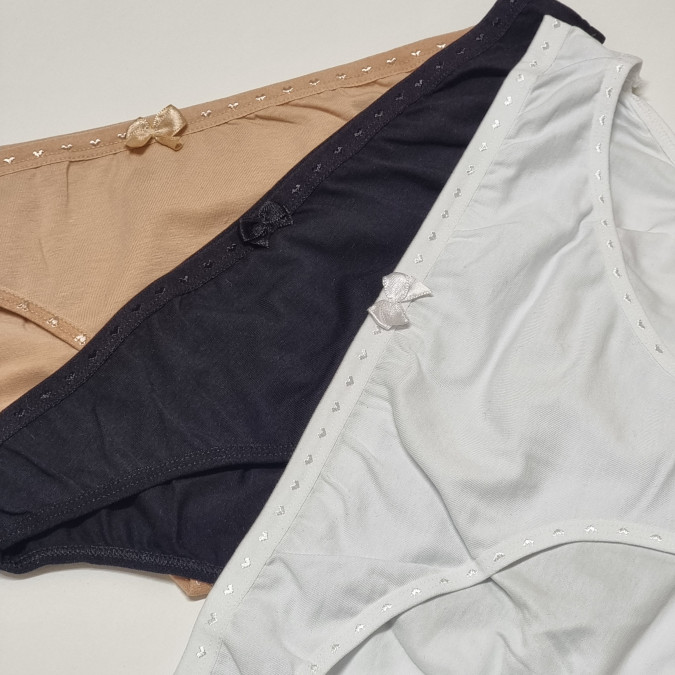 Жіночі трусики Plus Size з серцями по гумці - Однотонний мікс