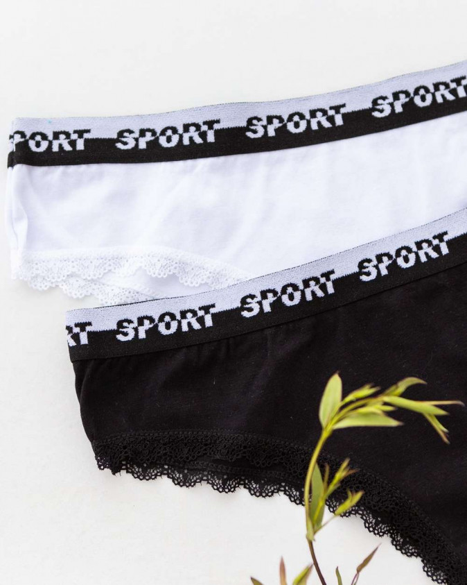 Трусики жіночі чорно-білий мікс - Sport