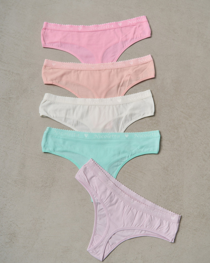 Стринги пастельные, Plus Size - Nicoletta по резинке