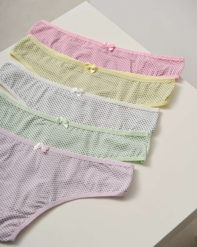 Жіночі стрінги Plus Size кольорові - в стильний горошок