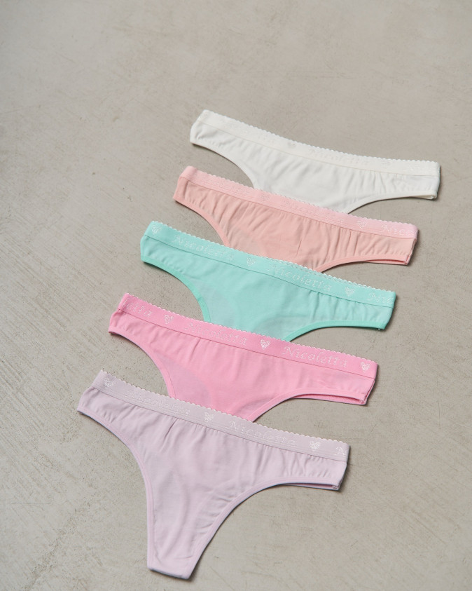 Однотонні стрінги з Nicoletta по резинці - пастель