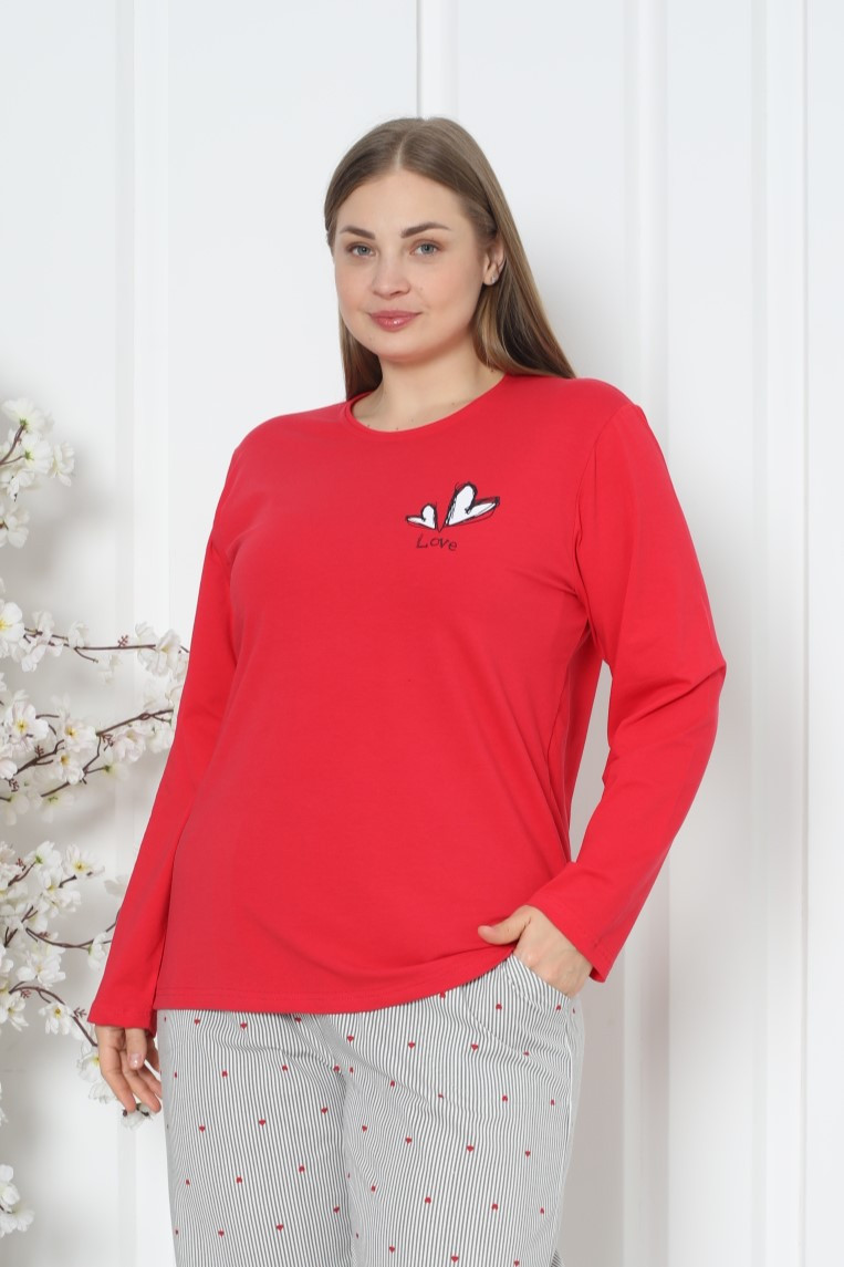 Піжама жіноча Plus Size червона - Love