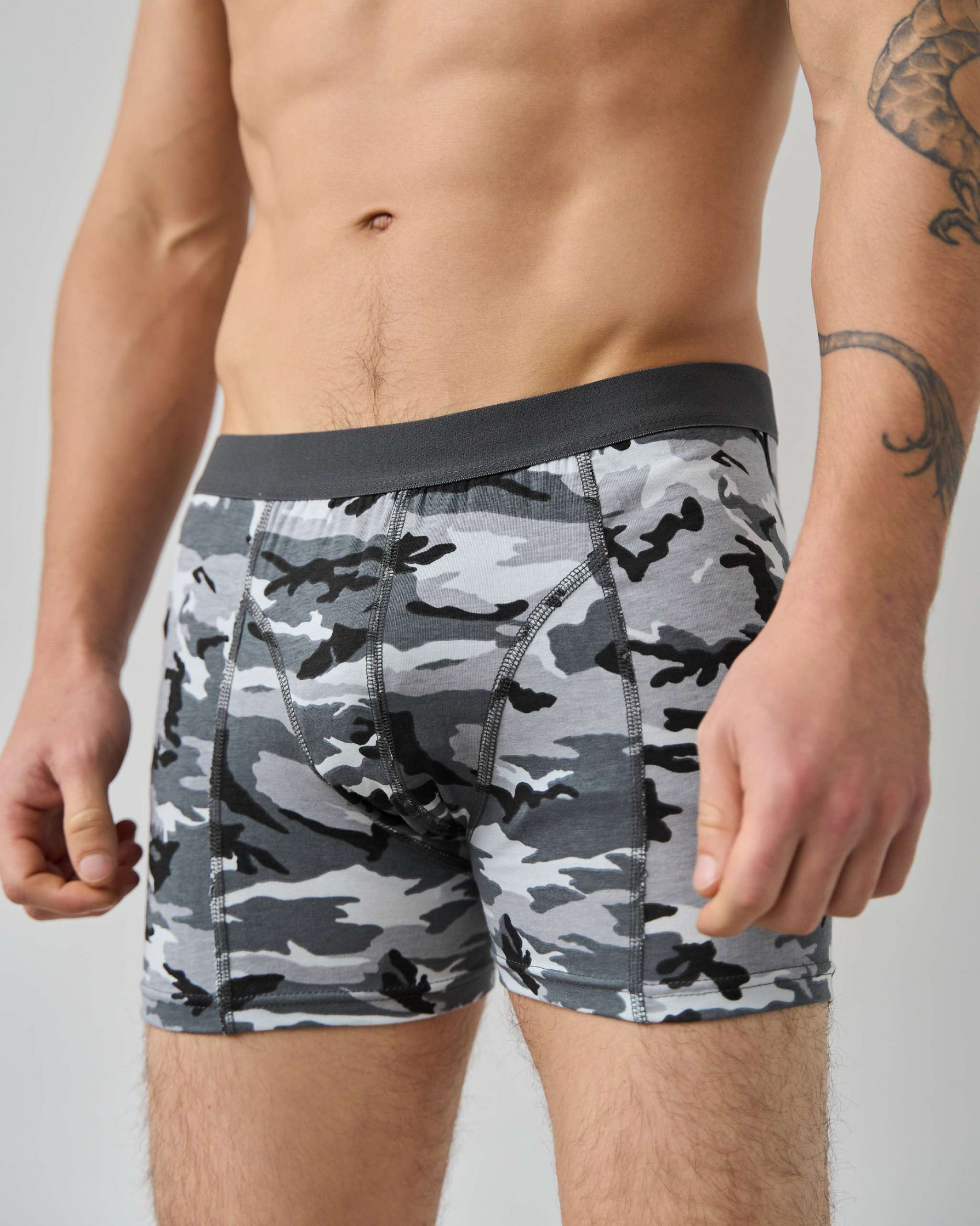 Чоловічі труси-боксери сірий мілітарі - Tom John