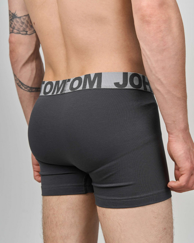 Труси-шорти чоловічі однотонні - Tom John - Темно-сірі