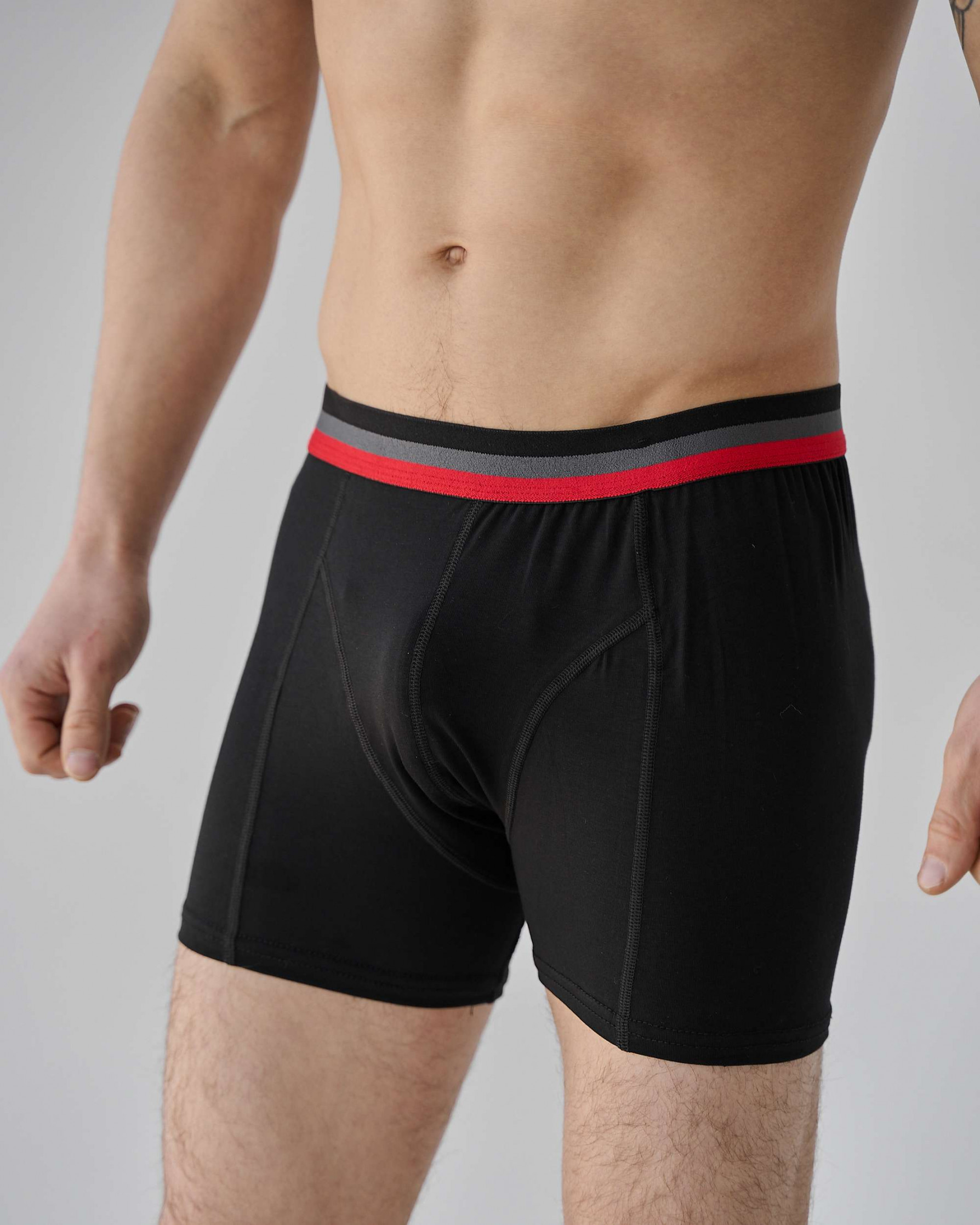 Боксери чоловічі зі смугастою резинкою - Чорний