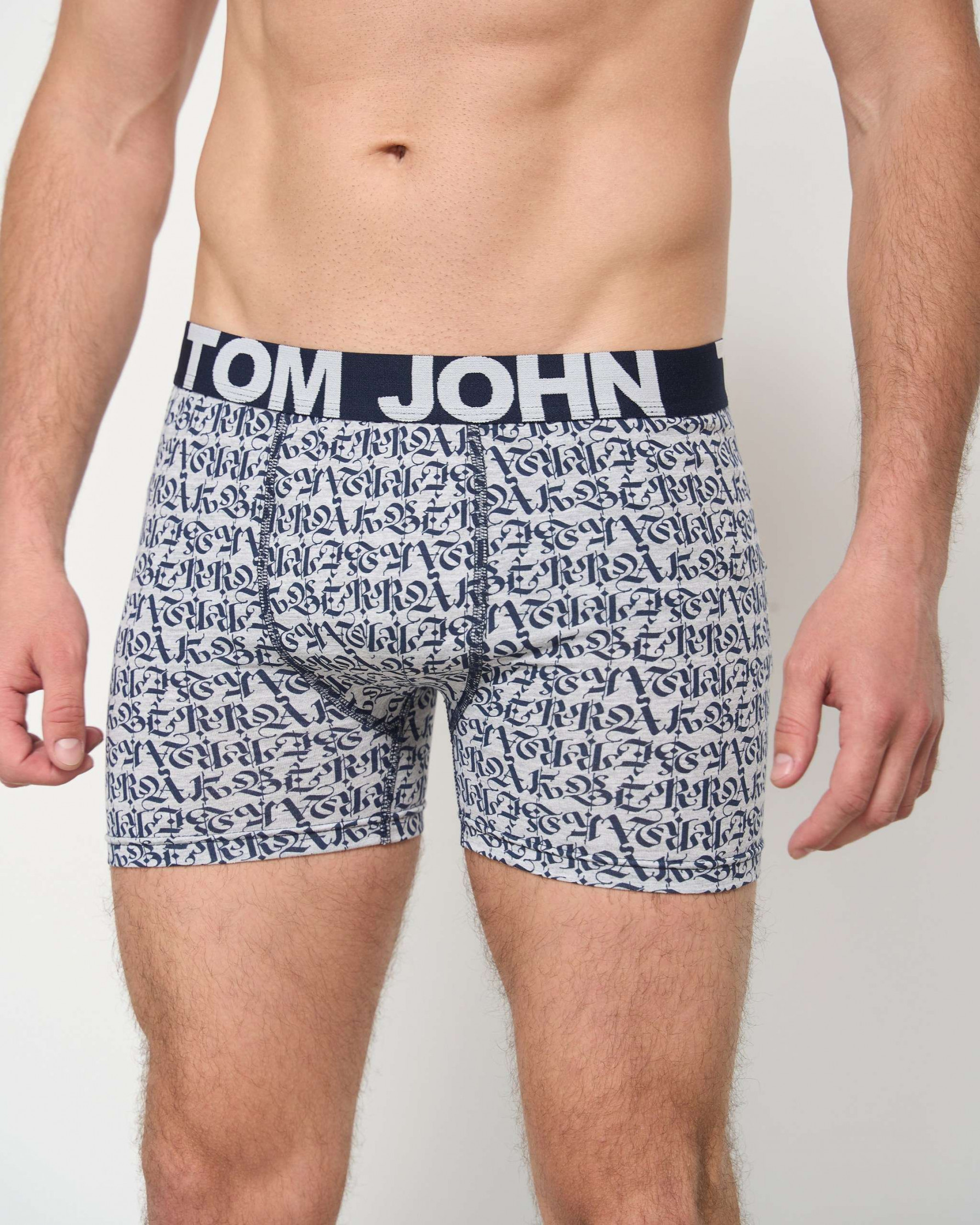 Боксери чоловічі Tom John - Сірі із літерами