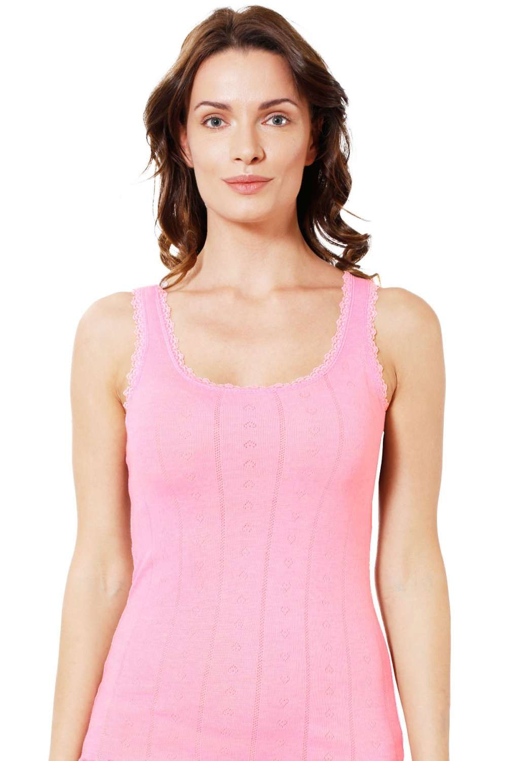 Майка жіноча з мереживом - Рожевий