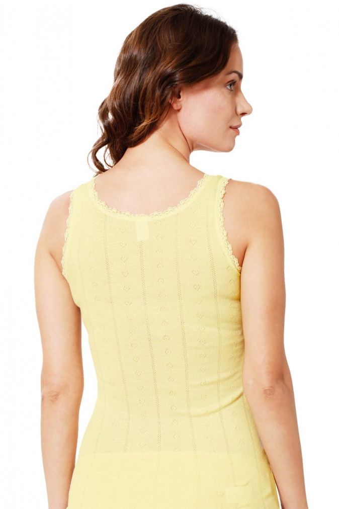 Майка жіноча з мереживом - Жовтий