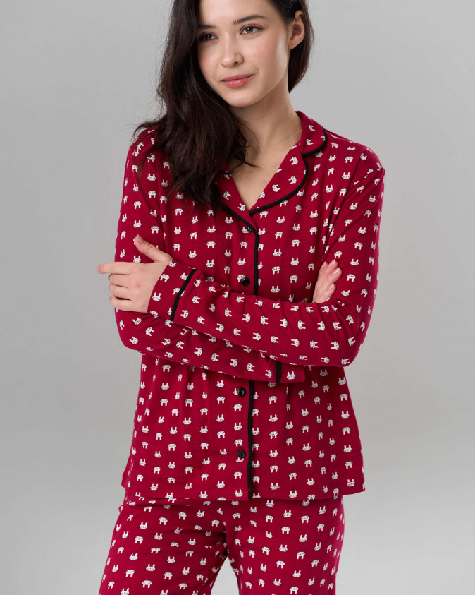 Жіночий комплект зі штанами Ozkan - дрібні зайчики