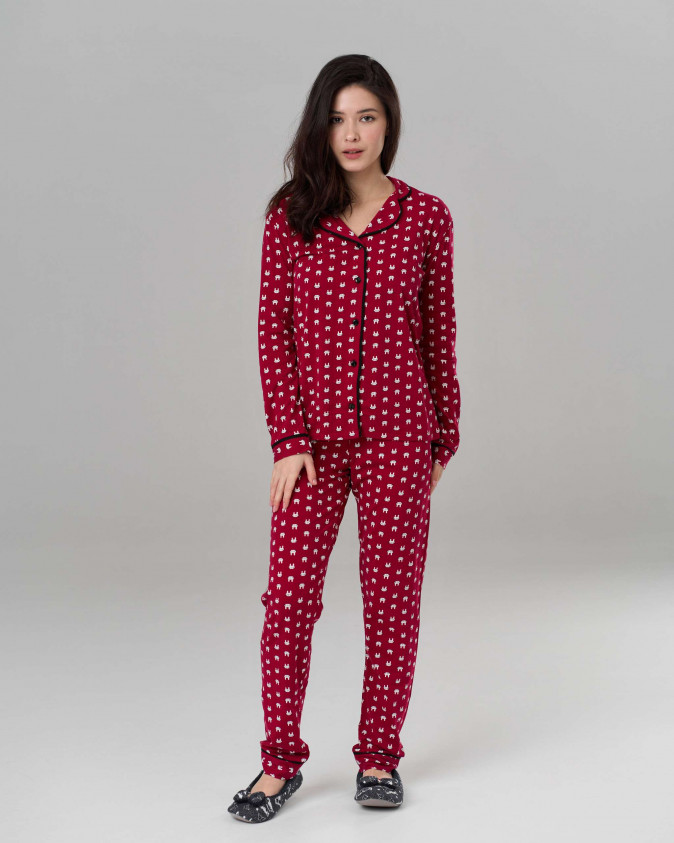 Жіночий комплект зі штанами Ozkan - дрібні зайчики