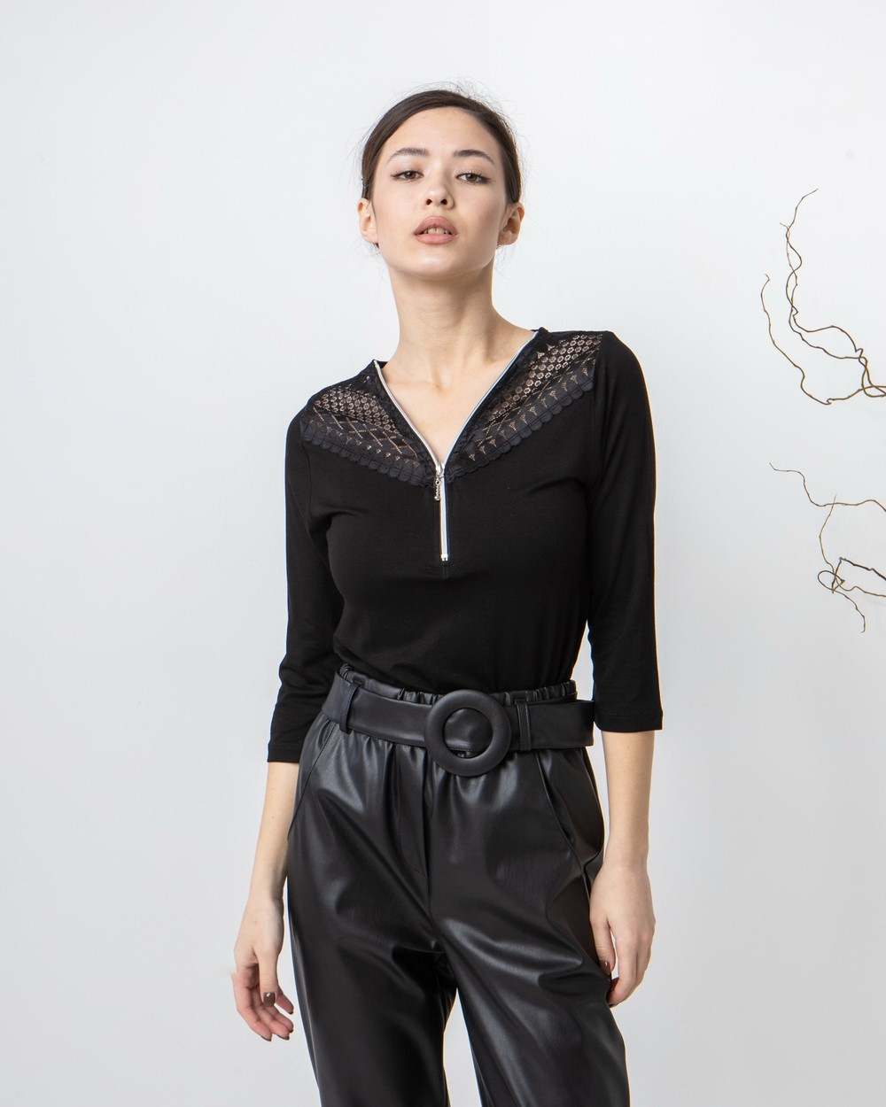 Віскозна футболка з замочком - Ozkan