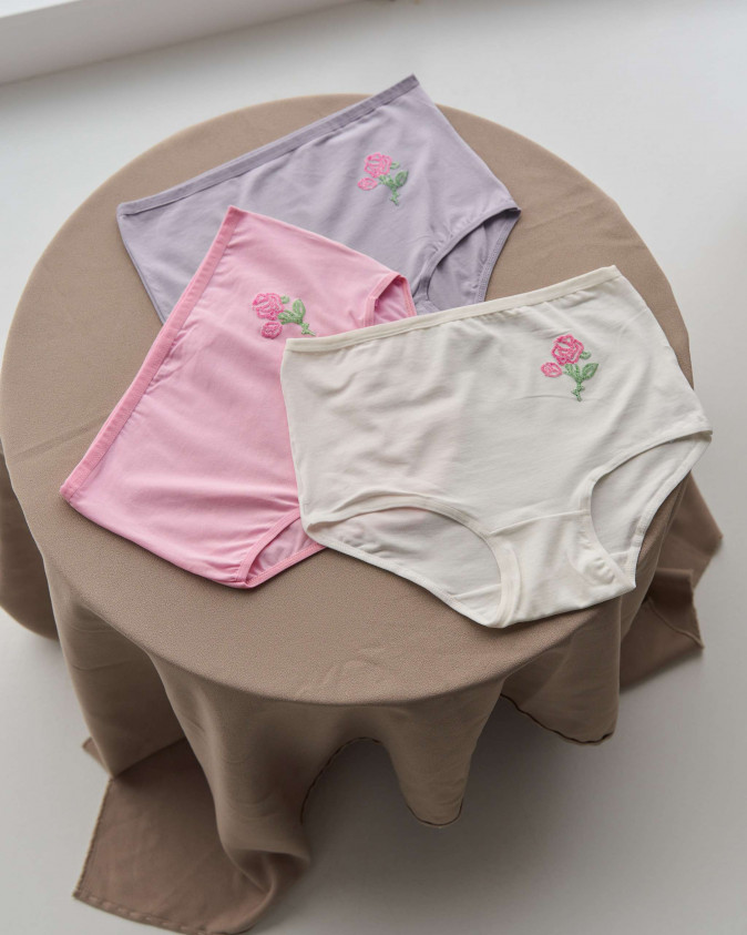 Жіночі трусики з високою посадкою - пастельні
