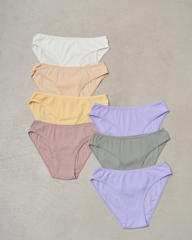 Набір жіночих трусиків з 7 шт. в рубчик - 26798 Ozkan