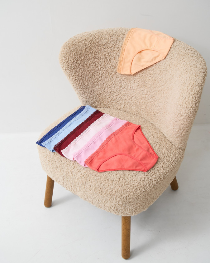 Набір жіночих трусиків з 7 шт. в рубчик - 27037 Ozkan