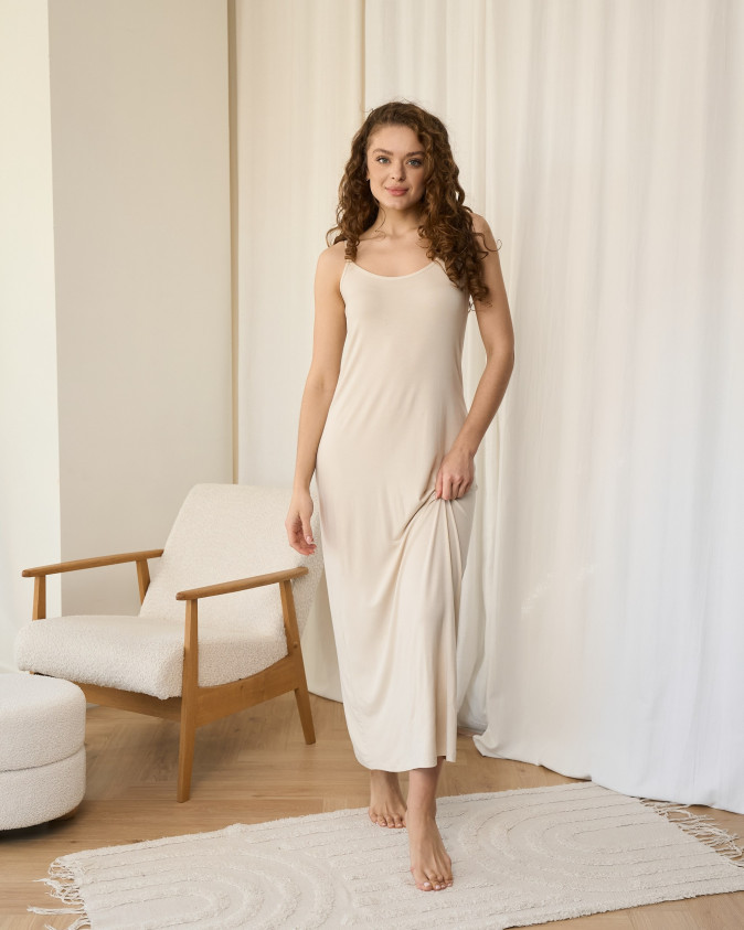 Комбинация женская длинная на бретельках - Вискоза