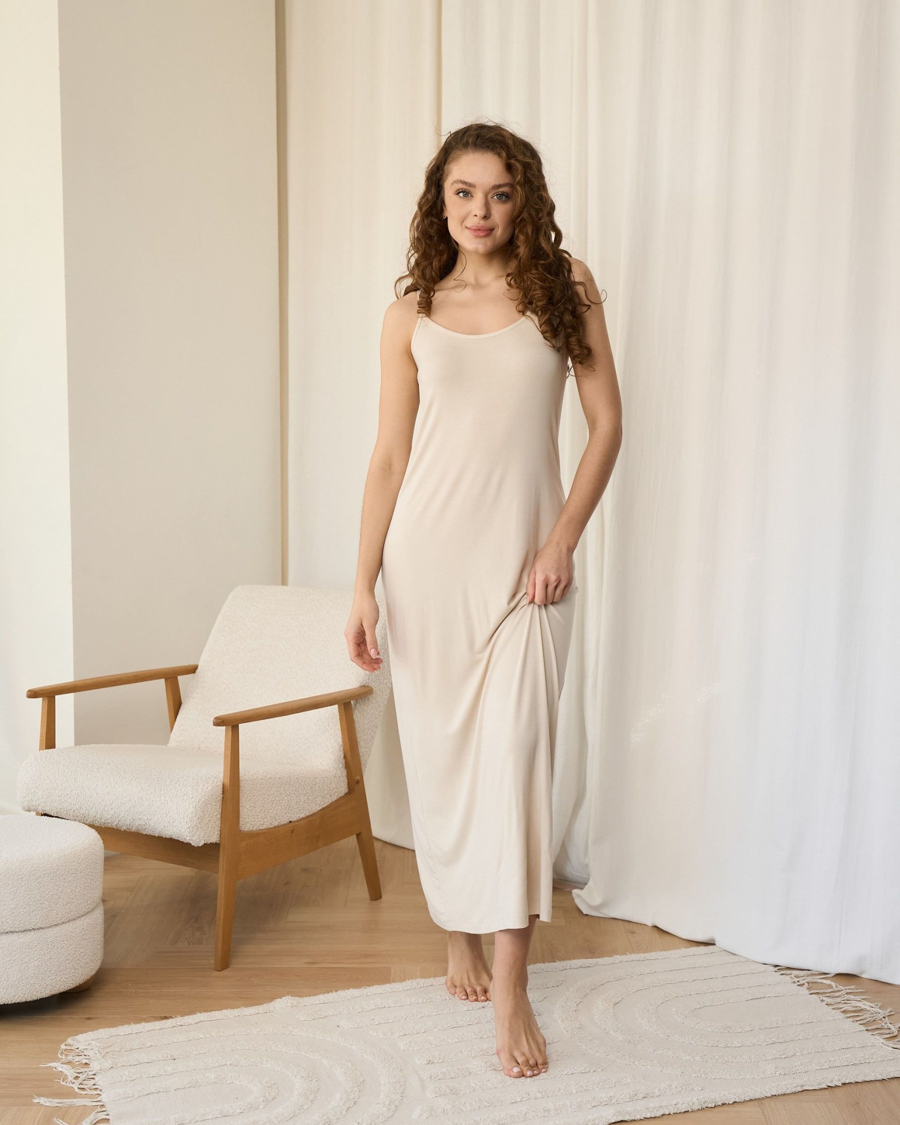 Комбінація жіноча довга на бретелях - Віскоза