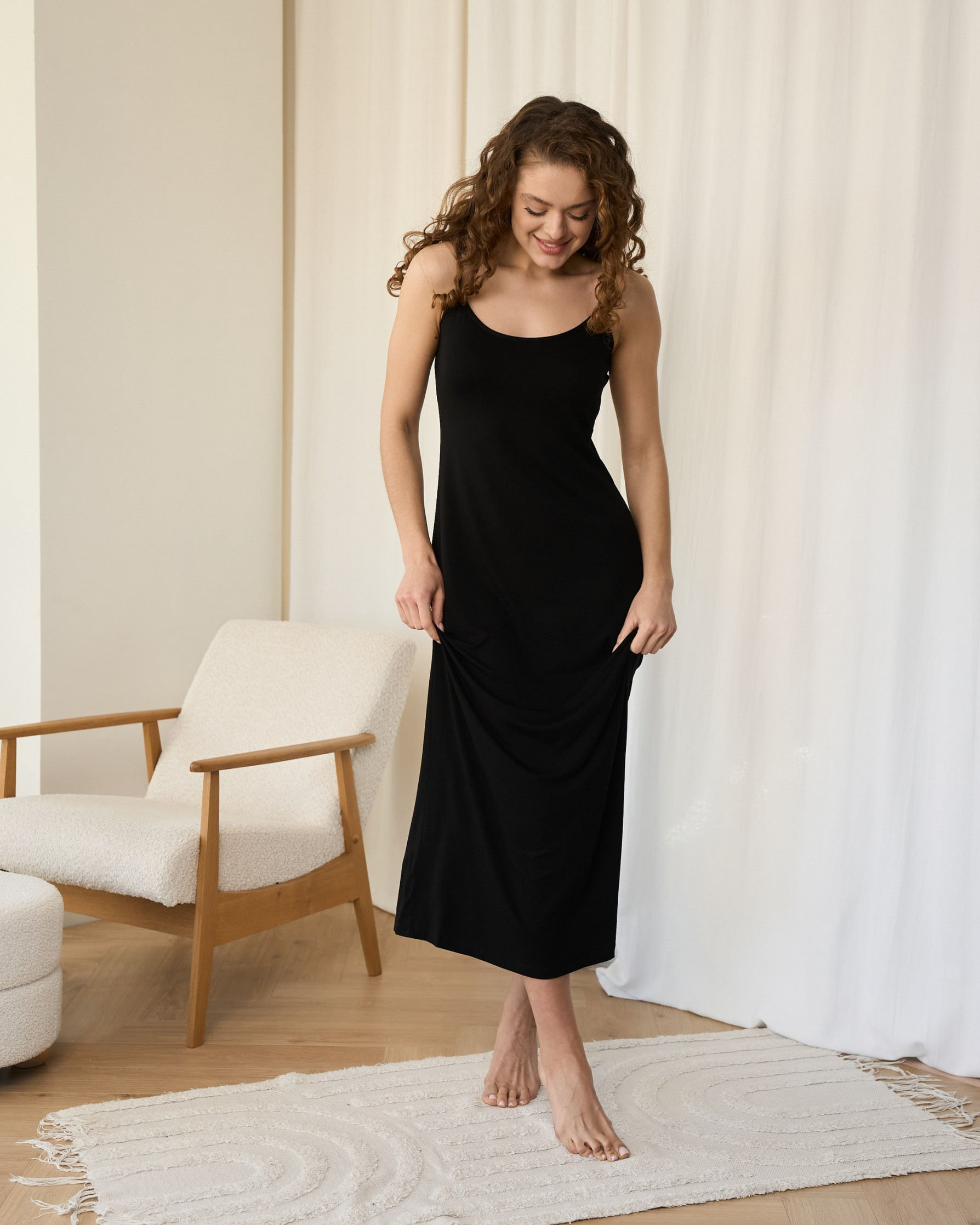 Комбінація жіноча довга на бретелях - Віскоза