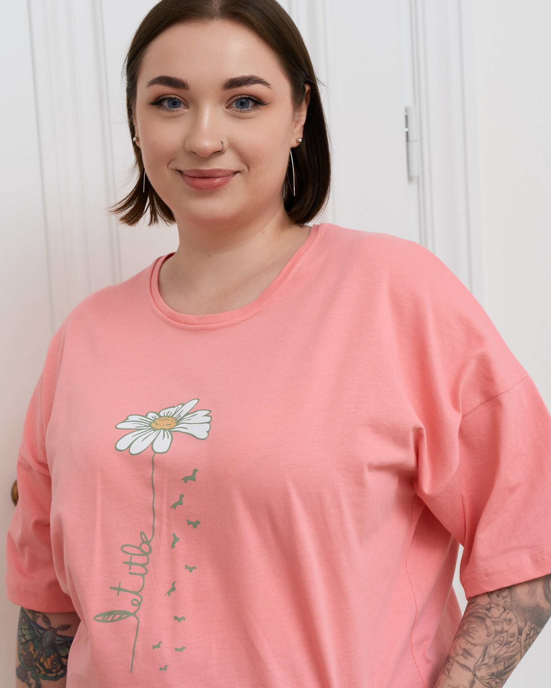 Комплект футболка і шорти - Plus size - Ромашка